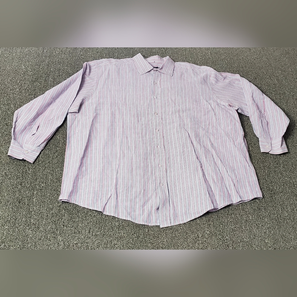 Canyon Ridge Men’s Shirt Plus Size 2XLT MultiColor Strips Dress Easy Care Button